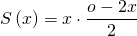 S\left(x \right)=x\cdot\dfrac{o-2x}{2}